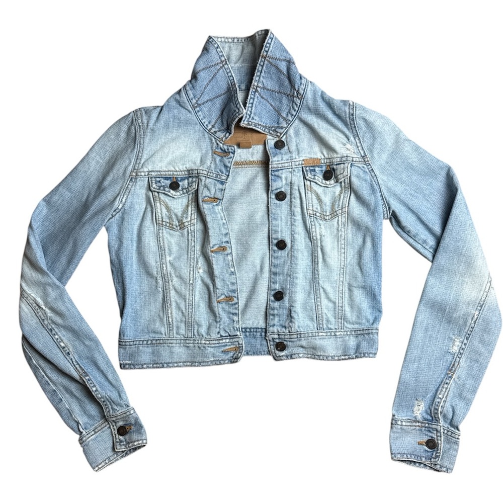 Vintage Y2K, Hollister cropped jean jacket - size large